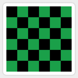 Black and green checkerboard print Sticker